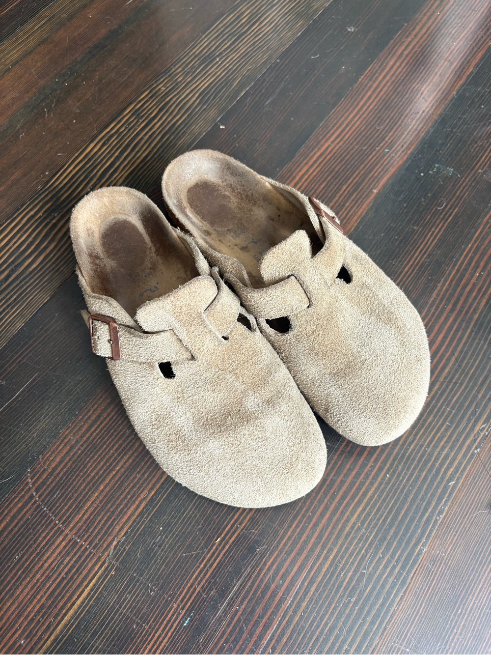 Birkenstock Boston Suede Clogs in Light Brown/Tan size 37 classic leather - Picture 2 of 10